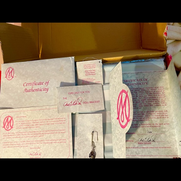 SIGNED NUMBERED BEAUTIFUL TINKER BELL PORCELAIN MARIE OSMOND DOLL  #1760 COA - Picture 12 of 13